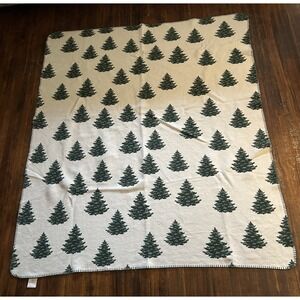 DOCOFIL White Pine Trees Double Sided Green White Cotton Blend Portugal 59 By 51